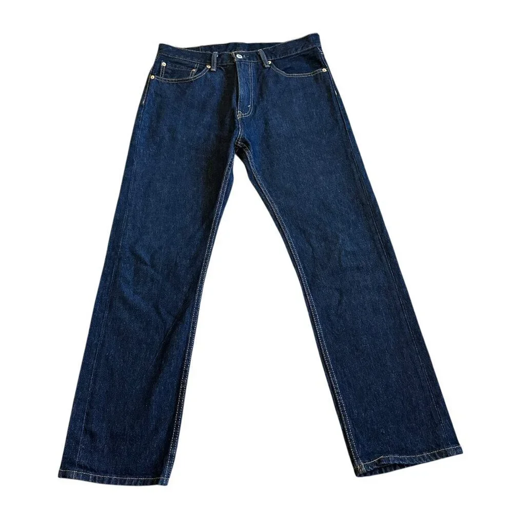 Levi's 505 Dark Wash Denim Jeans Regular Fit Straight Leg Size 33 x 30 Mens NWOT